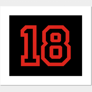 Sports Shirt #18 (red letters) Posters and Art